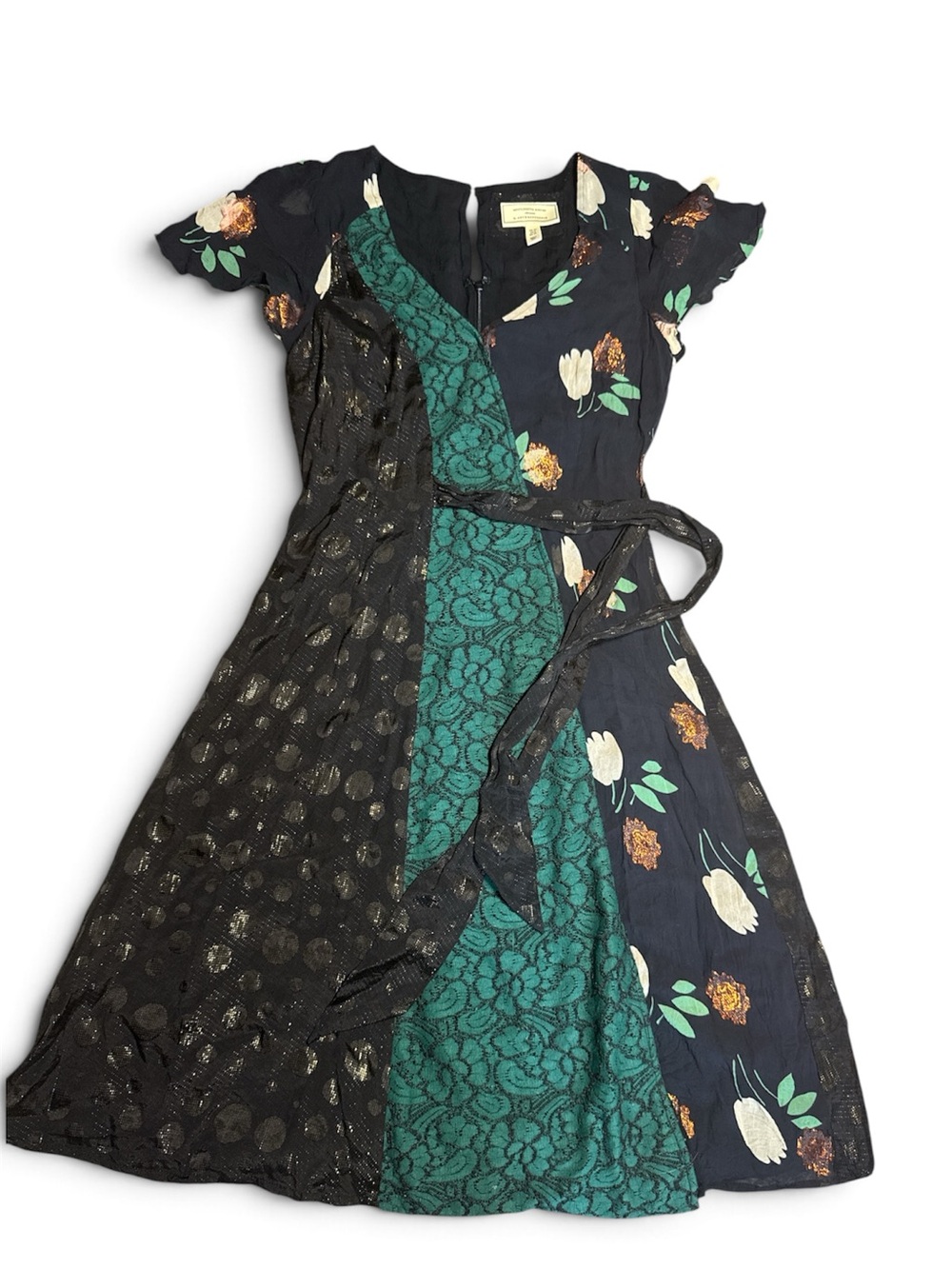 Anthropologie Moulinette Soeurs Mixed Media Floral Lace Dress 0
